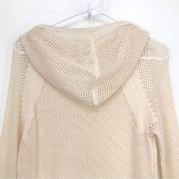 Cabi Cream Open Waffle Knit Summer Beach Tunic Hoodie - Picture 12 of 16